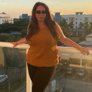 Burnt orange sweater tank top